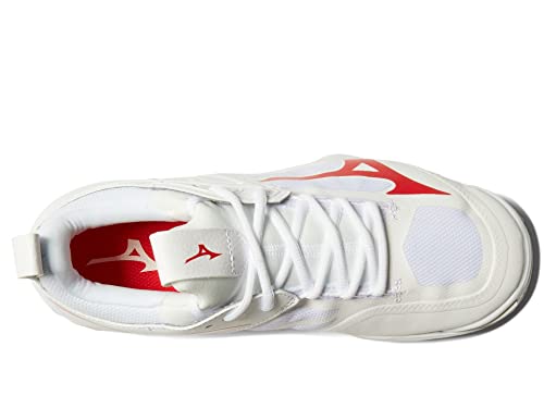 Mizuno Women's Wave Momentum 2 | Women's Indoor Volleyball Shoe | White/Red | US Women's 13 by Mizuno - Image 3