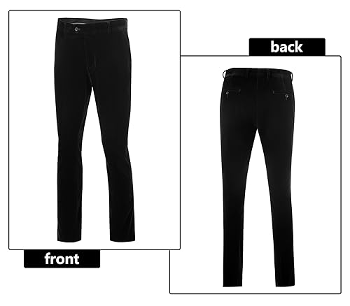 Men's Velvet Suit 2 Piece Slim Fit Suits 1 Button Peaked Lapel Tuxedo Blazer Party Dinner Jacket Pants Set4