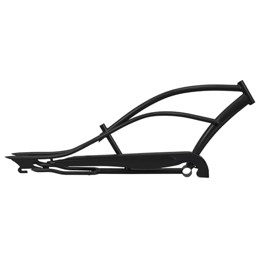 MICARGI Mustang Stretch Cruiser Bike Frame,26-in Steel Frame with Bike Chain Suitable for Lowrider Bike, Chopper Bike, and Electric Bike Conversion (Black)