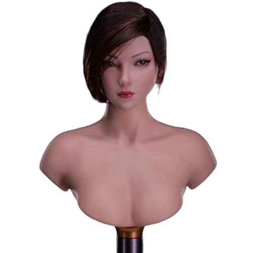 Tête féminine 1/6 sculpture réaliste asiatique cheveux plantés de collection