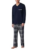 Schiesser Herren Schlafanzug lang - Nightwear Set, Dunkelblau_179112, 48