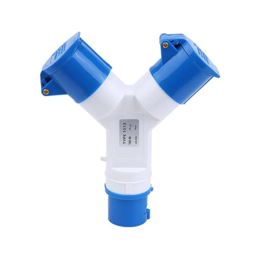 16A 220V IP44 Waterproof Industrial Plug&Socket Set–3-Pin Male/Female Connector for 2/3Way Power Distribution,Field&Outdoor Use(A)