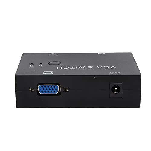 KIMISS Conmutador VGA Selector de Vídeo de 2 Entradas y 1 Salida para Monitor y de PC - Convertidor de Host para Múltiples Computadoras con Conveniencia Plug and Play