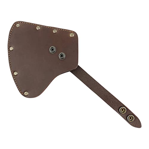Valhalla Gear, Camper Axe Head Sheath, Protector Case, Hatchet Blade Safety Sleeve, Camping Accessories, Lumberjack Outdoors Essentials, Full Grain Leather, Handmade, Bourbon Brown