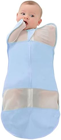 LILBESTIE Baby Sleep Sack, Transitional Swaddle Sack, Arms Up Swaddle, 1.0 Tog Organic Cotton 2 Way Zipper for Newborn Infant Boy Girl, Gray, M(3-6 Months)