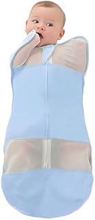 LILBESTIE Baby Sleep Sack, Transitional Swaddle Sack, Arms Up Swaddle, 1.0 Tog Organic Cotton 2 Way Zipper for Newborn Infant Boy Girl, Gray, M(3-6 Months)