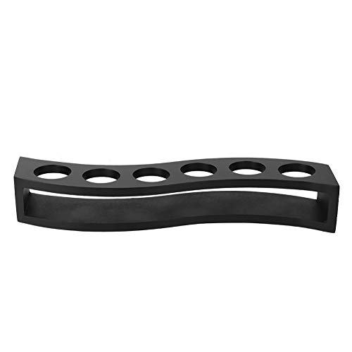Organizador de copas para 6 botellas de madera negro miniatura 1