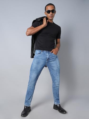 Image of HIGH STAR Men's Mid Rise Straight Stretchable Jeans