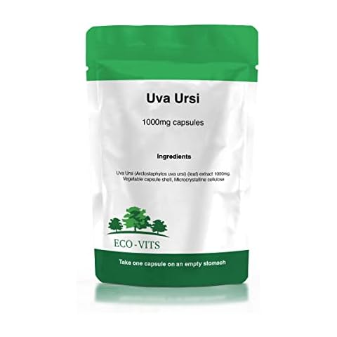 ECO-VITS UVA Ursi (1000mg) 120 CAPS. Recyclable Packaging. Sealed Pouch Cover