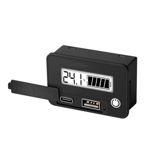 デジタル電圧・電流計 8-30V容量インジケーターデジタル電力計鉛蓄電池リチウム車オートバイ電圧計電圧計(White)