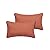 Magpie Fabrics Pack of 2 Outdoor Waterproof Lumbar Rectangular Throw Pillow with Insert 12x20 Inch, Home Decorative Toss Cushion for Patio Garden Car Office (Coral Orange Red)