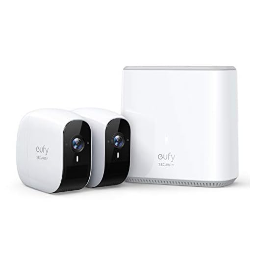 Wireless Home Security Camera System, eufy Security, eufyCam E 365-Day Battery Life, 1080p HD, IP65 Weatherproof, Night Vision, Compatible with Amazon Alexa, 2-Cam Kit, No Monthly Fee