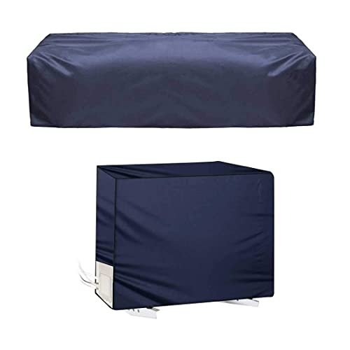 Image of AC Cover for Indoor & Outdoor Unit | Waterproof, Dustproof, All-Weather Protection Against Dust, Rain & Sun (Split AC Cover Navy Blue, Upto 1.5 Ton)