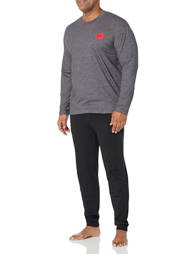 HUGO Men's Long Sleeve and Cuffed Pant Jersey Pajama Set