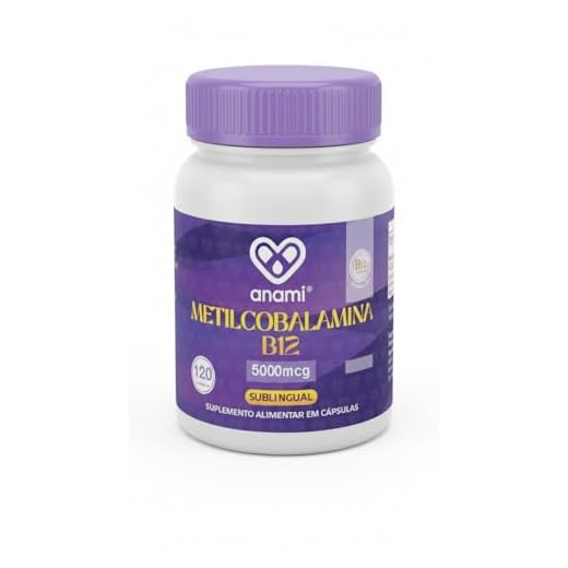 Metilcobalamina 5.000mcg – Vitamina B12 Ativa Sublingual – 120 Cápsulas | Absorção Rápida | Suplemento Alimentar