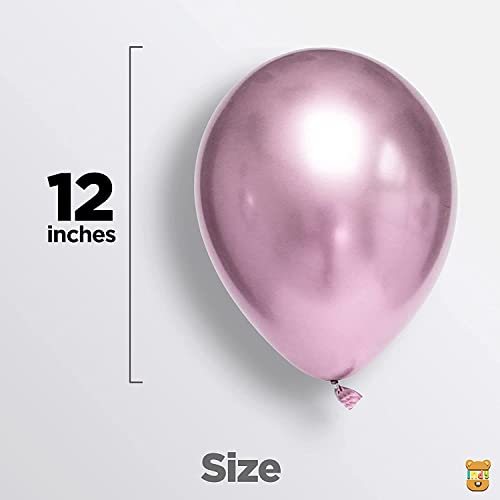 Image of Just Party 25Pcs Silver & 25Pcs Lavender Metallic Chrome Balloons with Shiny Surface For Birthdays /Anniversary /Engagement /Baby Shower /bachelorette Party Decorations (Pack of 50)