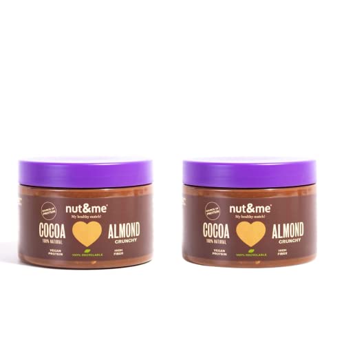 Crema almendra y cacao crujiente 500 gr nut&me | Crunchy | Toque de sal | Sin gluten | Sin lactosa |...
