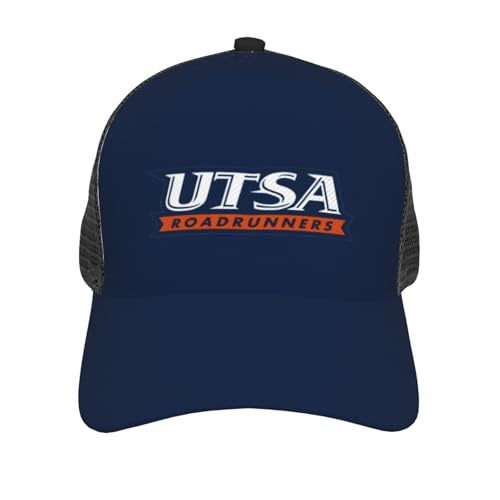 UTSA Roadrunners Curved Brim Mesh Baseball Cap Casual Sun Hat for Unisex Black