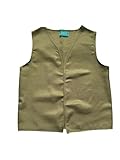 Making Believe Boys Peasant Costume Vest - Medium 6-8 - Khaki/Olive