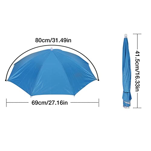 Plesuxfy Chapeau Parapluie | Casquette Parapluie Pliable Mains Libres imperméable | Casquette de Parapluie Pliable Couvre-Chef réglable pour la pêche, Le Golf, Le Camping, la Plage, Le Jardinage en