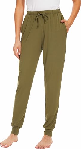 Image of GYS Women's Pajama Pants - Viscose Made from Bamboo, Joggers Pants with Pockets Comfy Lounge Sleep Pants Pj Bottoms
