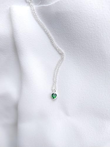 Colgante de corazón de esmeralda natural de 5 mm y plata LKBEADS 3