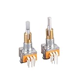 YI53ZX0 EC110701N2B Dual-Shaft Axis Rotary Encoder with Push Button Switch 360-Degree Rotation 30 Position 15 Pulse Handle