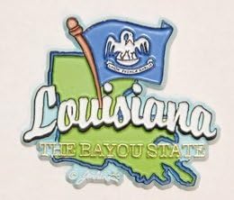 Louisiana Estado map-flag Imán Nevera Souvenir de Colección Louisiana Estado map-flag Imán Nevera Souvenir de Colección