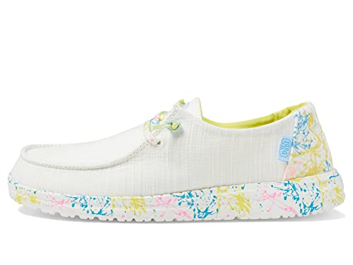 Hey Dude Girl's Wendy Youth Linen Grey Multiple | Girl’s Shoes | Girl’s Lace Up Loafers | Comfortable & Light-Weight4