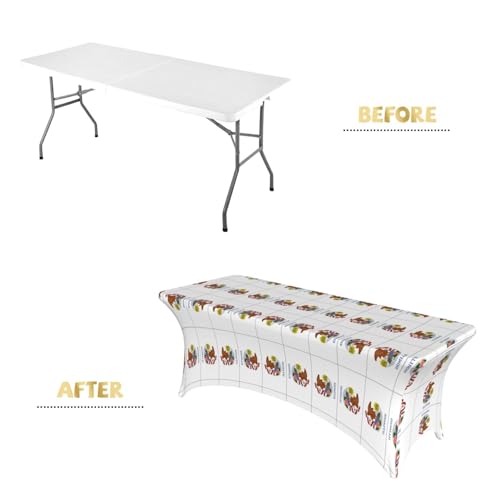 Housse de table 1,8 m stretch Illinois anti-plis pour réception