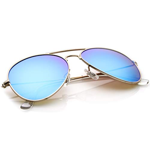 zeroUV Premium Nickel Plated Frame Multi-Coated Mirror Lens Aviator Sunglasses 59mm4