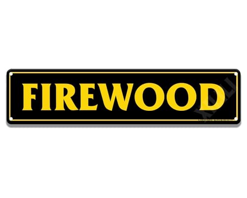 XILILI Firewood Sign Rustic Firewood Street Sign Funny Metal Sign