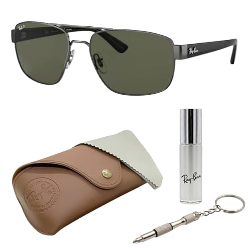 Image of Ray-Ban RB3663 Square-Round Shaped Sunglasses for Men with Official RAYBAN Eyewear Kit