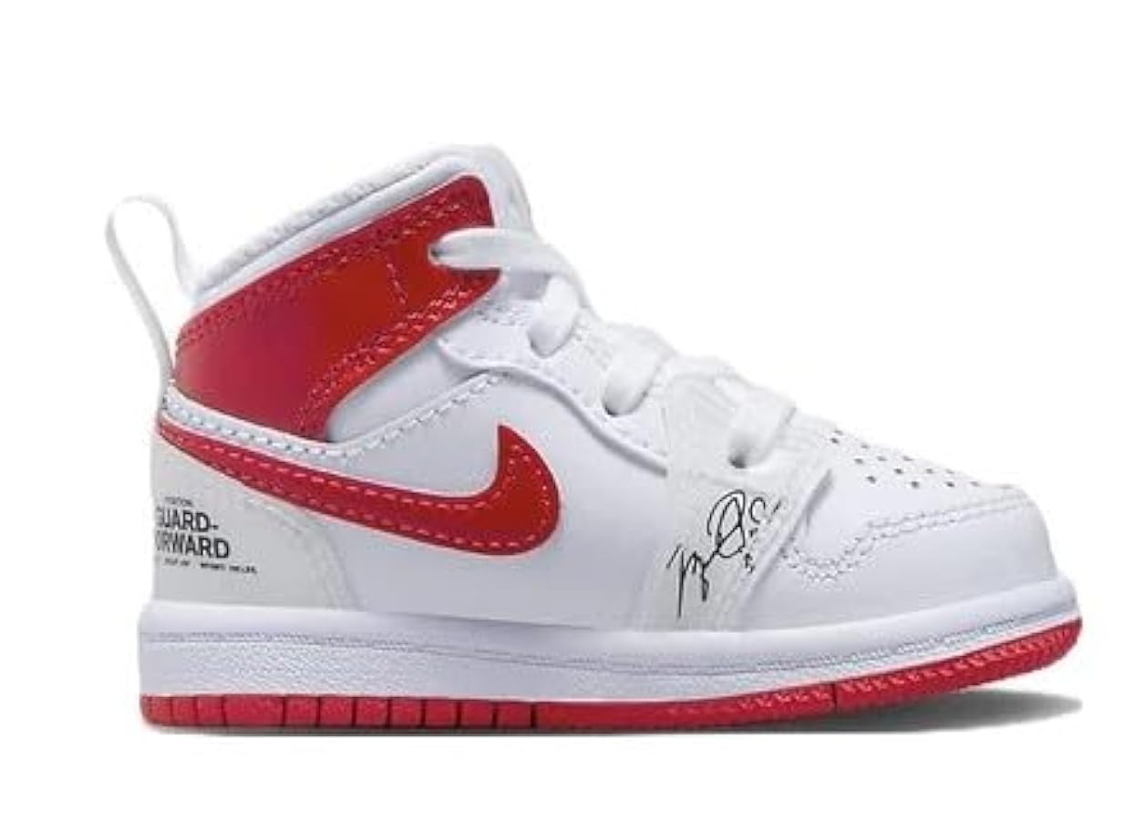 Air Jordan 高トップスニーカー ホワイト/レッド Amazon.com | Jordan Toddler's 1 Mid SS White/University Red