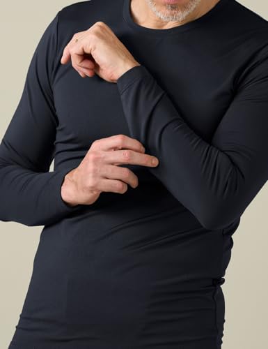 LAPASA Haut Thermique Homme Maillot de Corps à Manches Longues sous-Vêtements Chauds Automne/Hiver M09 Bleu Marine (2 Hauts) L – vue 2