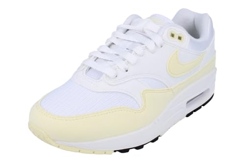 Image of Nike Air Max 1 Women's Shoes (DZ2628-108, White /Summit White /Black /Alabaster) Size 6.5