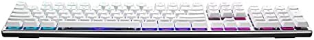 Miniatura 10 de Cooler Master SK653 Teclado inalámbrico Bluetooth para juegos de perfil bajo, mecánico completo platablanco, interruptores azules clic, RGB