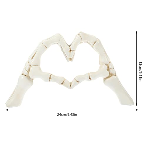 Estatua de Mano con Corazón Calavera Halloween Resina miniatura 2