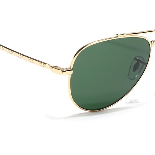 Image of Voyage Aviator Polarized Sunglasses for Men & Women (Black Lens | Grey Frame - MG7619)