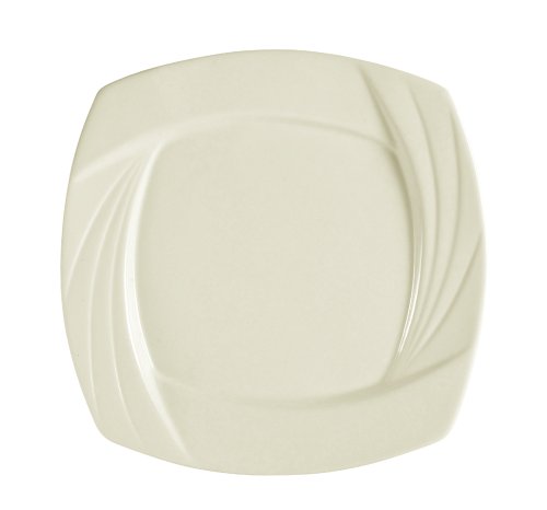 CAC China GAD-SQ7 7-1/2-Inch Garden State Porcelain Square Plate, White, Box of 36