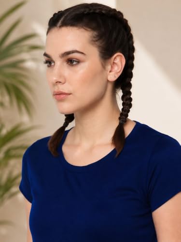 Image of Women Polyester Stretch Regular Fit Round Neck Half Sleeve T-Shirt (Pack of 1)