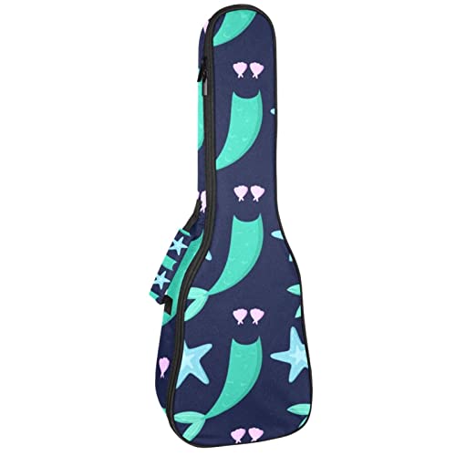 Sac à dos robuste pour ukulélé de concert rembourré 10mm housse vert foncé sirène
