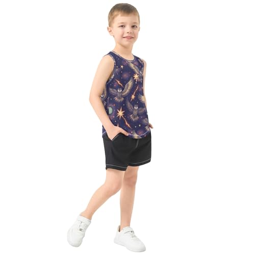 Boys' Tank Top Shirt Cool Owl Pattern Sleeveless T-Shirts4