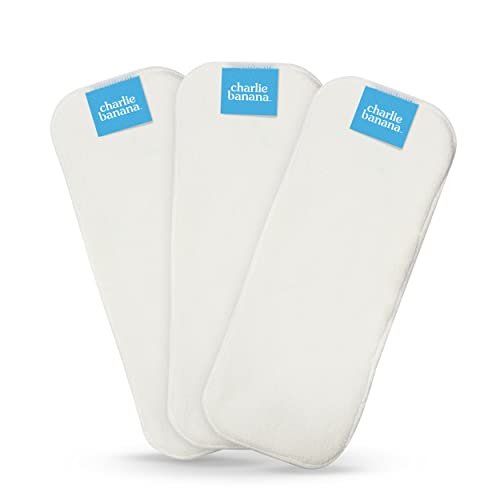 Image of Charlie Banana Baby Super Absorbent Deluxe Reusable and Washable Fleece Inserts for Cloth Diapers, One Size, 3 Pack