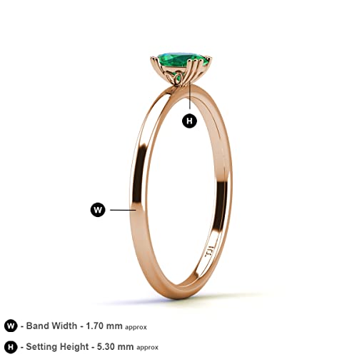 Oval Cut Emerald 3/4 ctw Women Solitaire Engagement Ring 18K Gold4