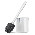 MR.SIGA Toilet Brush and Holder, Wall Mounted Toilet Brush for Bathroom Cleaning, Compact Toilet Brush with Holder Set, White, 1 Pack