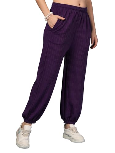 Image of UZARUS Women's Ultra-Soft Baggy Fit /Relaxed Fit Joggers with Side Pockets & Gripped Hem