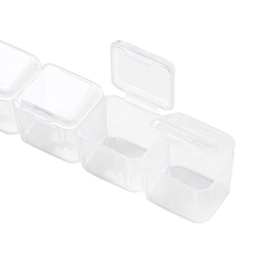 Image of FASHEWELRY 8.3x7.2 Inch 56 Grids Clear Plastic Jewelry Box Storage Containers with Removable Dividers