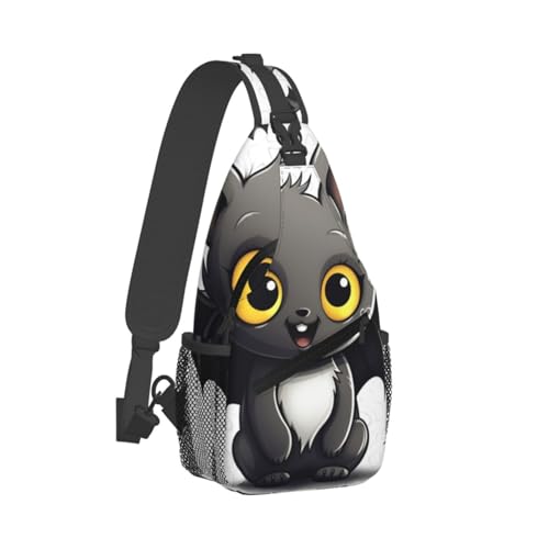 Bolso bandolera cruzado negro para hombre y mujer miniatura 2