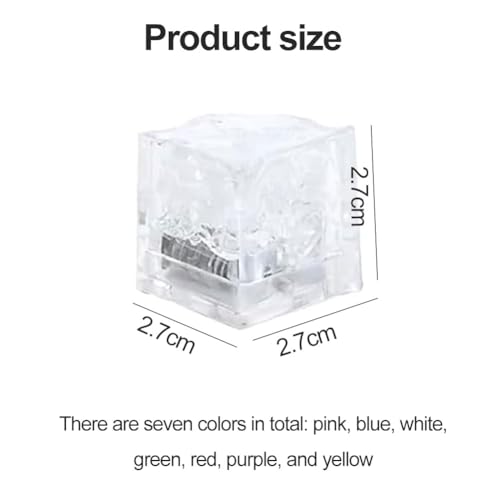 LED Ice Cube,Leuchtende Eiswürfel mit LED Licht,7 PCS Leuchtende Eiswürfel,LED Ice Cubes for Drinks,Colourful Luminous LED Ice Cubes,für Bar,Party,Hochzeit